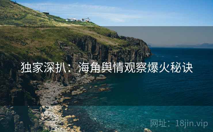 独家深扒：海角舆情观察爆火秘诀