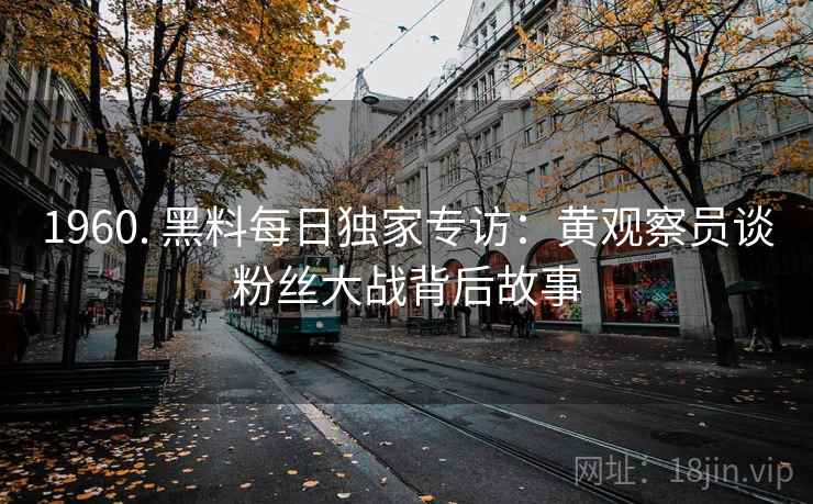 1960. 黑料每日独家专访：黄观察员谈粉丝大战背后故事